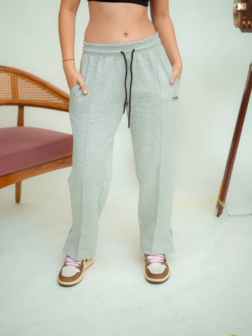Melange Grey Berlin lounge side slit sweatpants for Men And Women