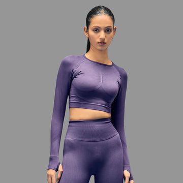 Limitless snatched Long sleeve drop top- Purple