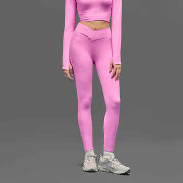 Limitless snatched criss cross waistband legging - PINK
