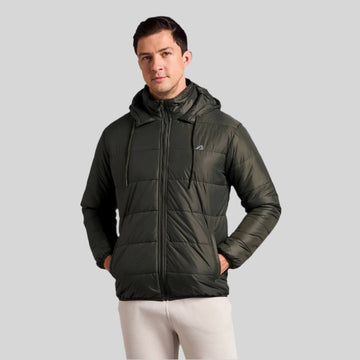 Sherpa Nylon Puffer Jacket -Olive