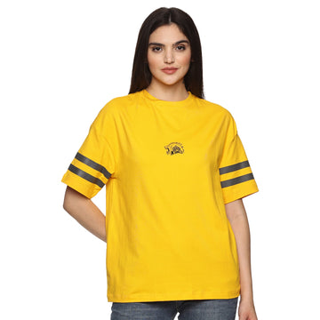 Official CSK Thala Womens Oversized T-Shirt - Yellow