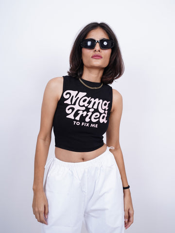 Mama tried to fix me : Burger Bae Sleeveless Rachel Tank For Women