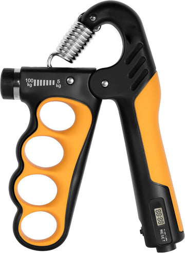 Boldfit Hand Gripper with Digital Counter - Orange 100Kg