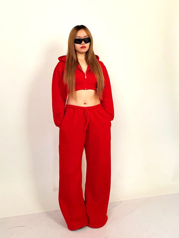 Red Bomber Set For Women