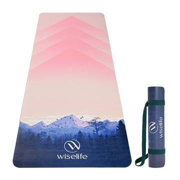 PU & Natural Rubber Yoga Mat - 6mm, - 6mm, Mountain Peace