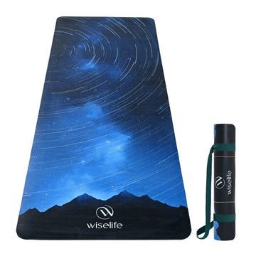 PU Printed & Natural Rubber Yoga Mat - 6mm, Night Sky