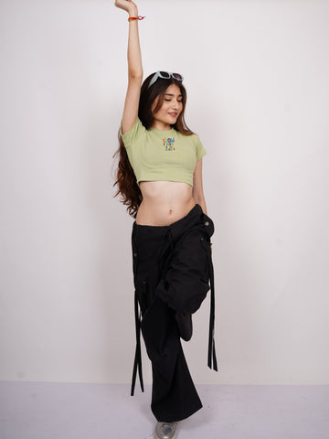 Slow Progress Is Still Progress : Burger Bae Round Neck Crop Baby Tee For Women