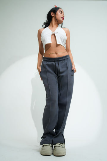 Berlin lounge side slit sweatpants (Dark Grey) for Men And Women