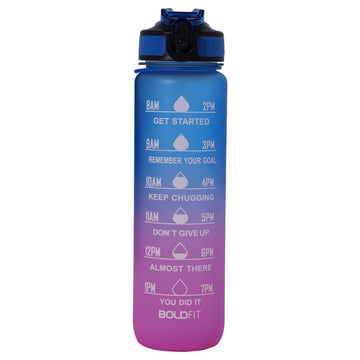 Aqua Motivational Bottle Fuchsia Blue - 1L