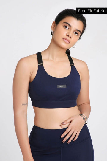 Adjustable Straps Sports Bra in Ink 2.O