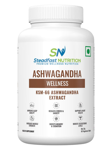 Ashwagandha 66 GSM Extract for Stress Relief & Energy Balance 60 Tablets