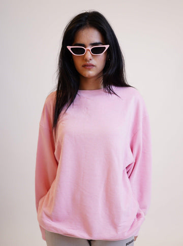 Basic : Heavyweight Baggy (Baby Pink) Sweatshirt For Men and Women
