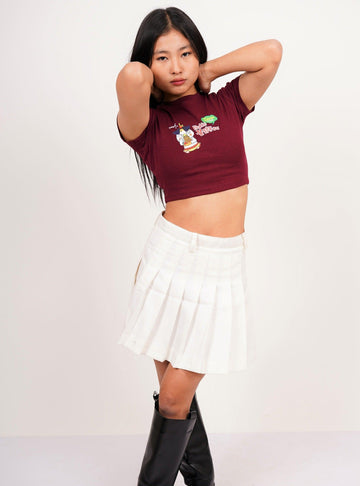 Buldak Ramen Stew Type : Burger Bae Round Neck Crop Baby Tee For Women