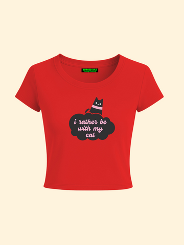I rather be with my cat it Girl Baby tee for Women