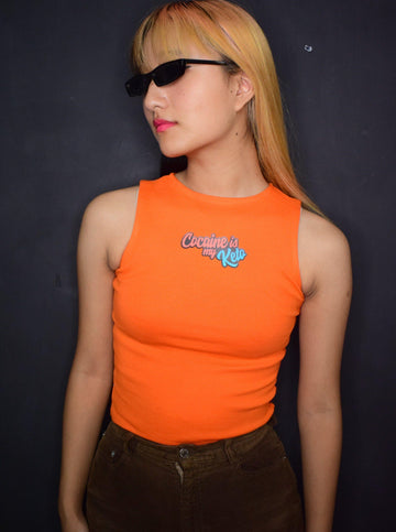 Cocaine Is My Keto : Burger Bae Sleeveless Rachel Tank For Women