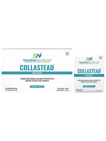 Collastead Hydrolysed marine collagen peptides 30 Sachets Blueberry 300g