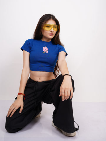 Cooky Bt21 : Burger Bae Round Neck Crop Baby Tee For Women