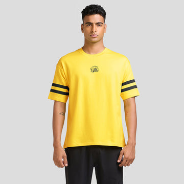 CSK X Boldfit Oversized Tee for Men - Yellow, Rutu31