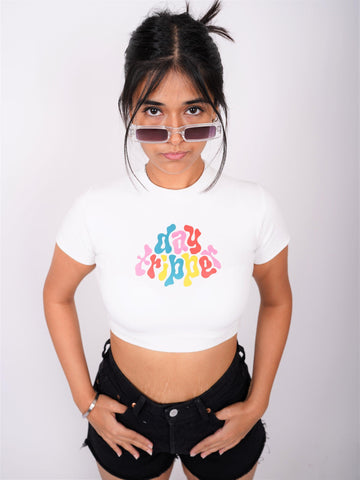 Day Tripper : Burger Bae Round Neck Crop Baby Tee For Women