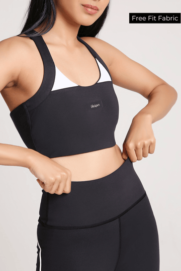Draw the Line Sports Bra in Charcoal