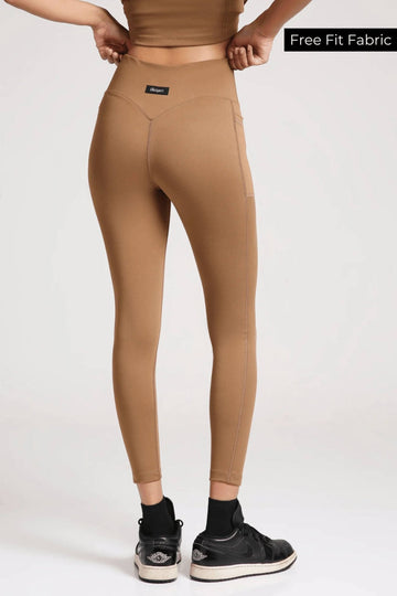 Good Girl Code Crossover Leggings in Mountain Tan