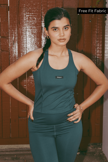 Good Girl Code Longline Sports Bra in Jungle Green