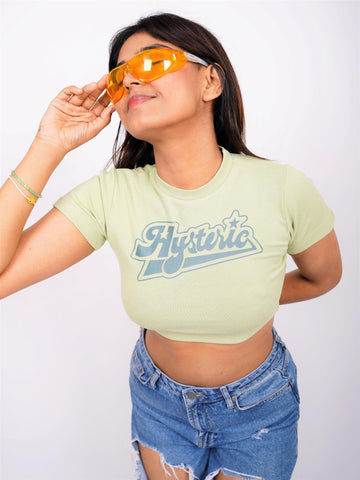 Hysteric : Burger Bae Round Neck Crop Baby Tee For Women