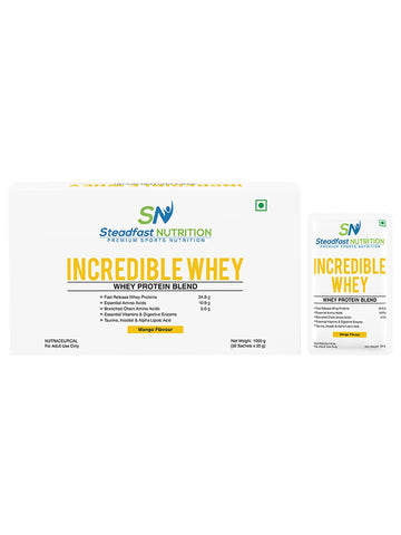 Incredible Whey Protein Blend For An Incredible You Mango 30 Sachets 1050g
