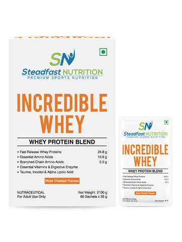 Incredible Whey Protein Blend For An Incredible You Rose Thandai 60 Sachets 2100g