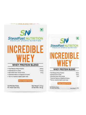 Incredible Whey Protein Blend For An Incredible You Rose Thandai 6 Sachets 210g