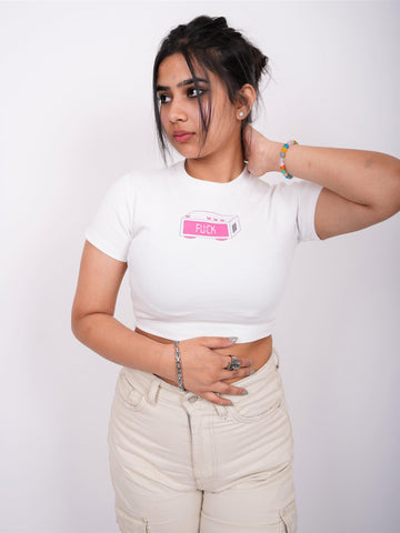 It's late : Burger Bae Round Neck Crop Baby Tee For Women