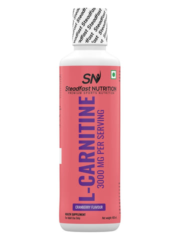 L-Carnitine 3000mg Liquid Supplement with Vitamin B5 450ml (Cranberry)