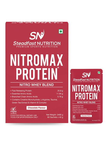 Nitromax Protein Nitro Whey Blend The Fusion of Extra Ordinary Chocolate 60 Sachets 2400g