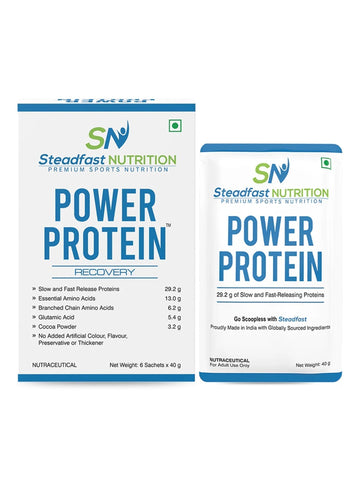 Power Protein Glutamine Essential Natural Cocoa Powder 6 Sachets 240g