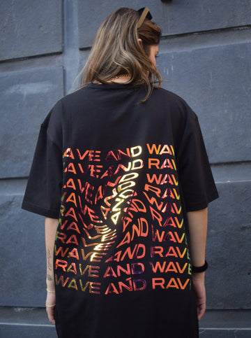 Rave & Wave (Holographic): Burger Bae Drop sleeved Unisex Tee