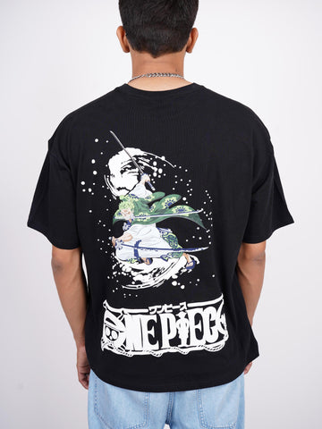Roronoa zoro : One Piece Black Drop Sleeved Tee For Men and Women