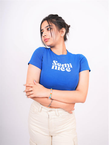 Semi Nice : Burger Bae Round Neck Crop Baby Tee For Women