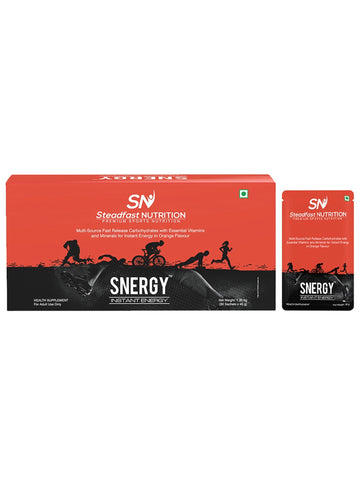 Snergy Instant Energy Pre Workout Supplements Orange 30 Sachets 1350g