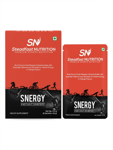 Snergy Instant Energy Pre Workout Supplements Orange 6 Sachets 270g