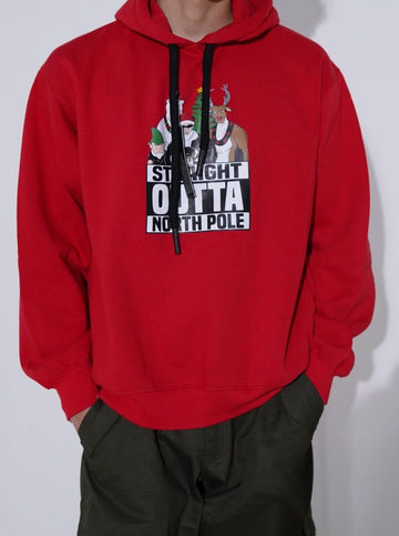Straight Outta Northopole : Heavyweight Baggy Hoodie For Men