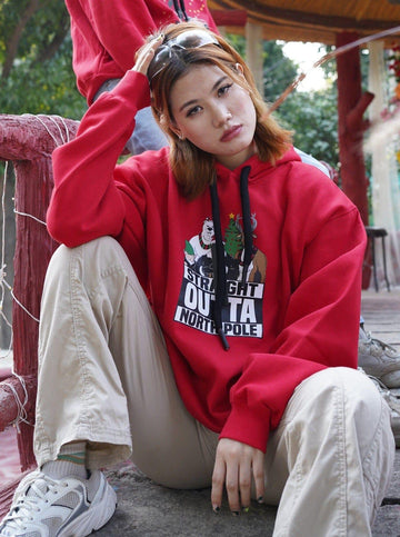 Straight Outta Northopole : Heavyweight Baggy Hoodie For Men and Women