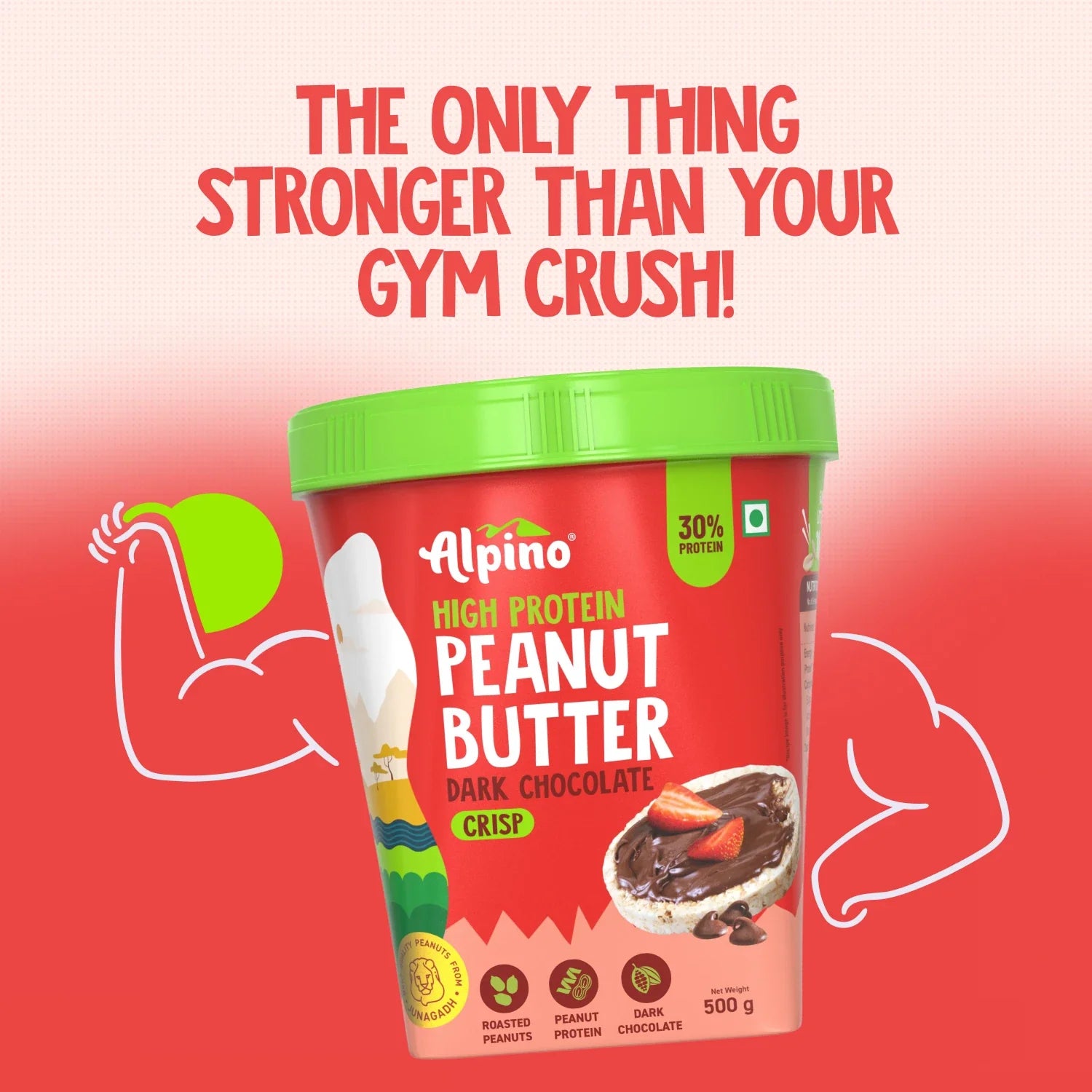 30% Protein Alpino Dark Chocolate Crisp Peanut Butter