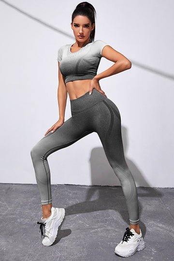 Gradient Seamless Workout Set - Black