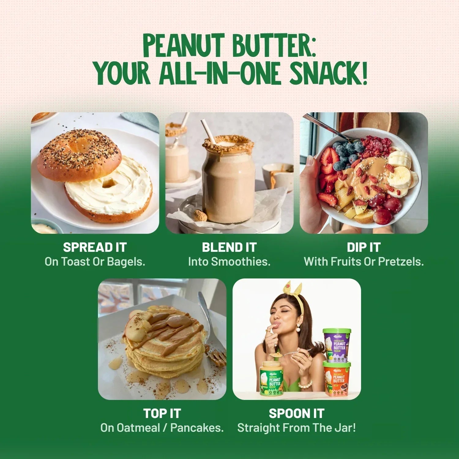 Alpino's Peanut Butter is your all in one snack Spoon it or Spread it