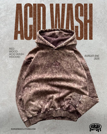 Red Wood Acid Wash Hoodie