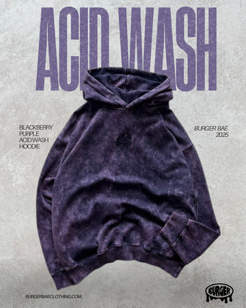 BlackBerry Purple Acid wash Hoodie