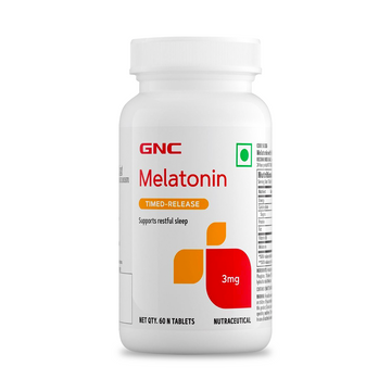 GNC Melatonin Timed Release With Vitamin B6 | Maintains Healthy Sleep Cycle | Ensures Undisturbed Sleep | Improves Mood | Helps in Relaxation | Formulated in USA | 3mg Per Serving | 60 Tablets