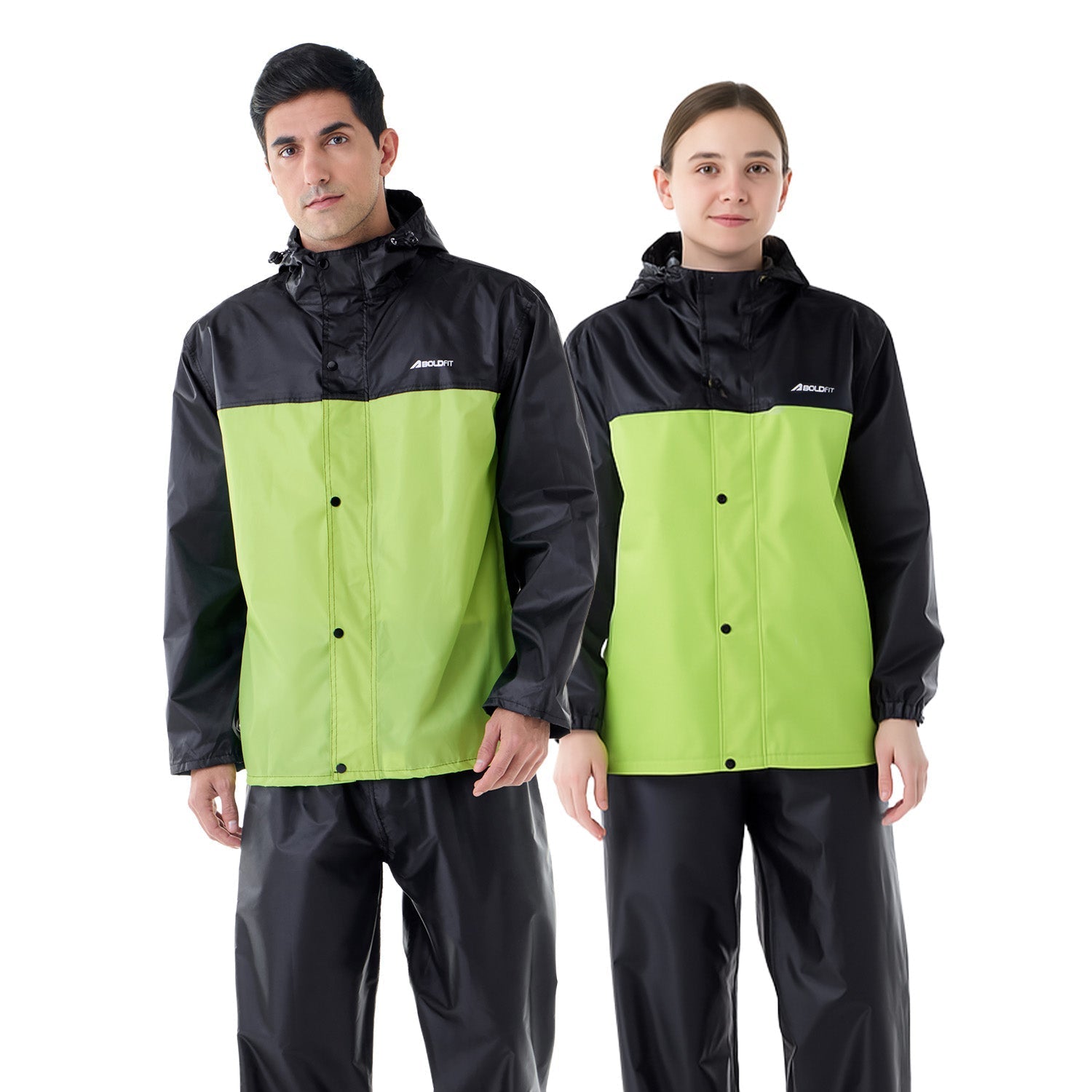 StormBreaker Raincoat Top & Bottom Set - Black Green