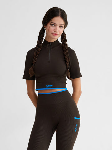 Knitted Womens Zip Top