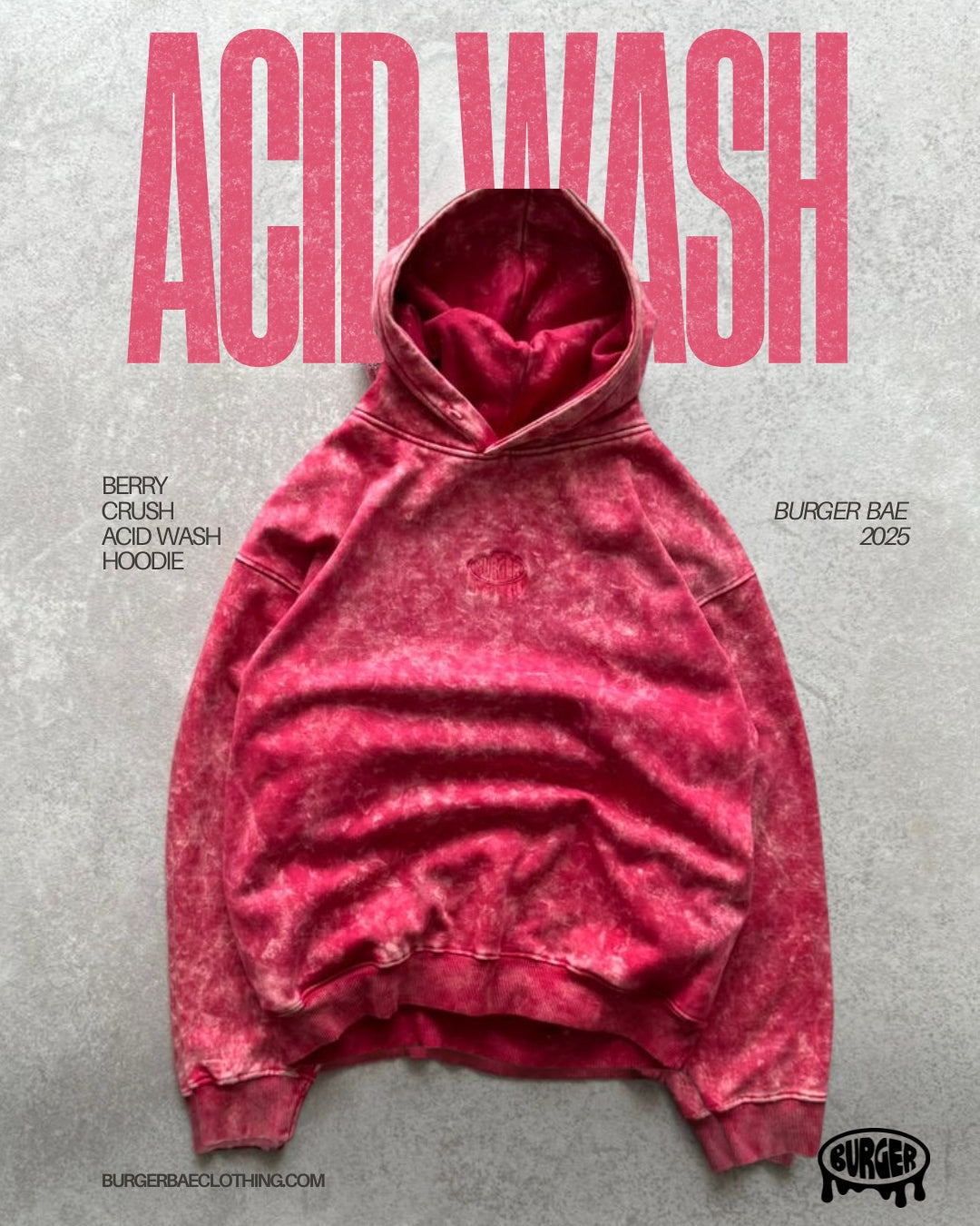 Berry Crush Acid Wash Hoodie